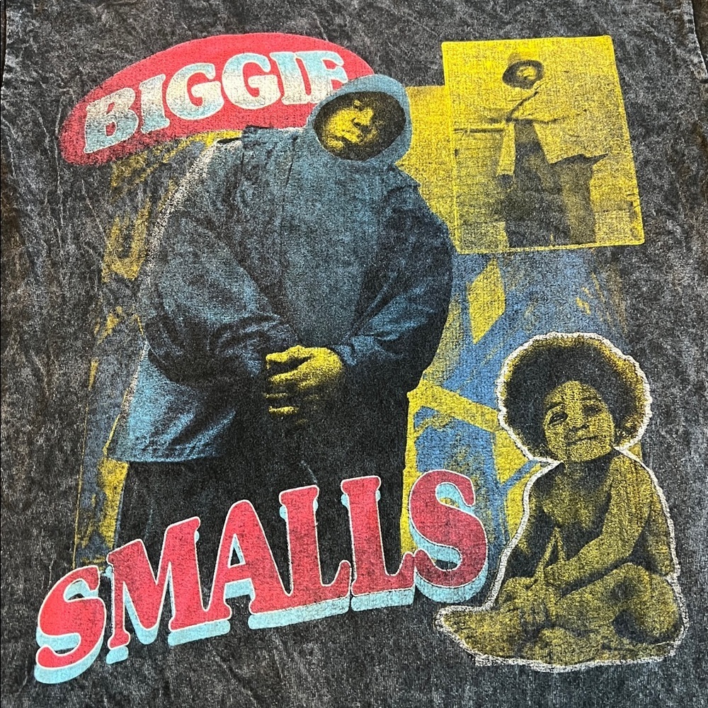 the Notorious B.I.G Graphic TShirt Washed Black/Gray Size Medium